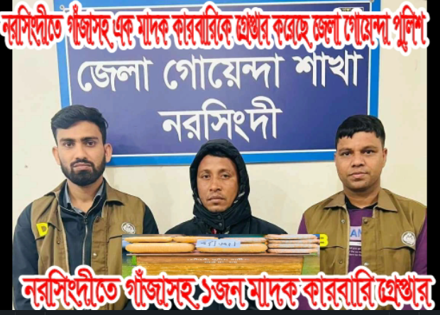 নরসিংদীতে ১ মণ গাঁজাসহ মাদক কারবারি গ্রেপ্তার